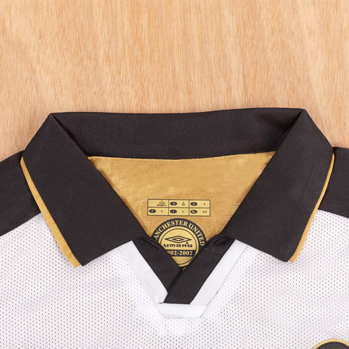 2001-2002 Man Utd 100th Anniversary Double Sided Long Sleeve Retro Soccer Jersey *双面长袖