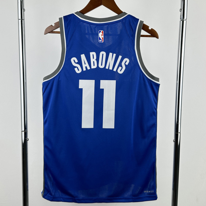 23-24 Kings SABONIS #11 Blue City Edition Top Quality Hot Pressing NBA Jersey