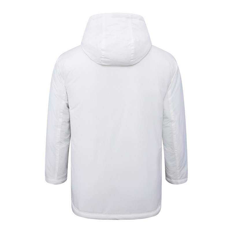 24-25 Sao Paulo White Hooded Windbreaker Fabric Cotton Coat #G260