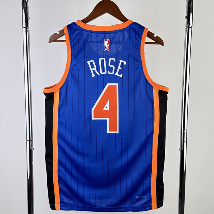 23-24 KNICKS ROSE #4 Blue City Edition Top Quality Hot Pressing NBA Jersey