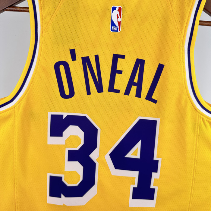 22-23 LAKERS O'NEAL #34 Yellow Top Quality Hot Pressing NBA Jersey(圆领)