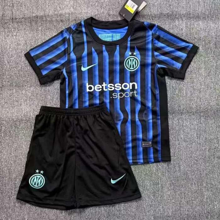 25-26 INT Home Kids Soccer Jersey (前带广告)