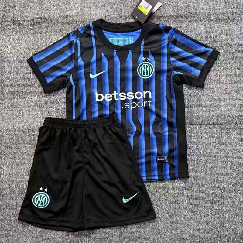 25-26 INT Home Kids Soccer Jersey (前带广告)