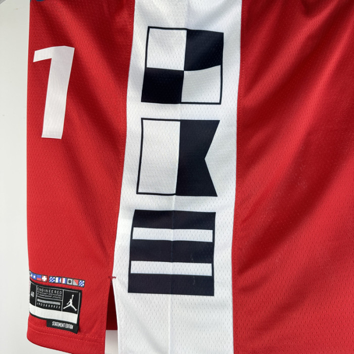 24-25 Clippers GEORGE #13 Red Top Quality Hot Pressing NBA Jersey (Trapeze Edition) 飞人版