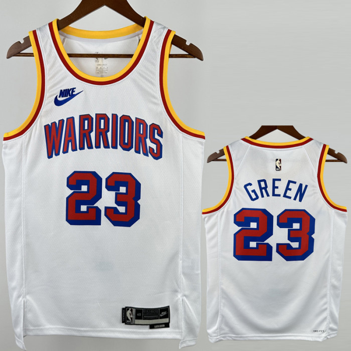 24-25 WARRIORS GREEN #23 White Retro Top Quality Hot Pressing NBA Jersey