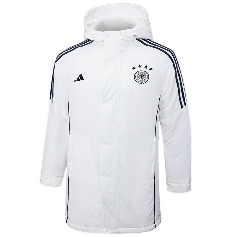 24-25 Germany White Hooded Windbreaker Fabric Cotton Coat #G202