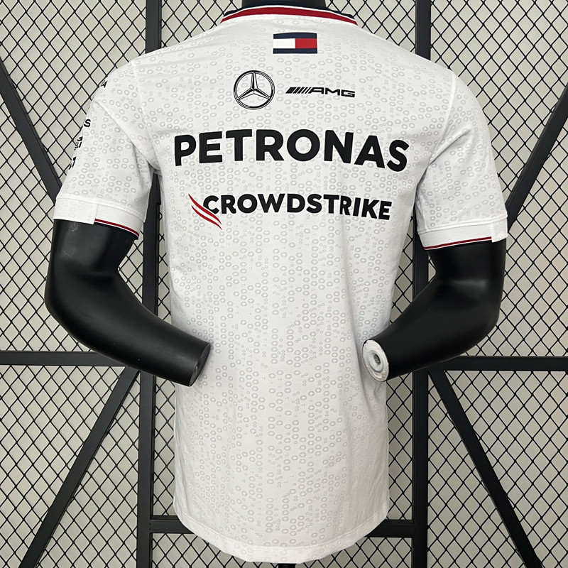 2024 F1 Formula One Mercedes White Racing Suit(圆领)