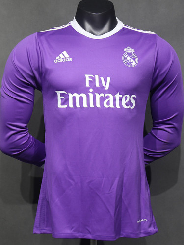 2016-2017 RMA Away Player Version Long Sleeve Retro Soccer Jersey（长袖球员）
