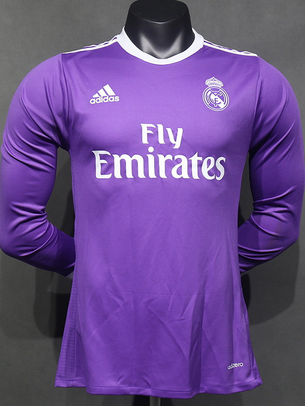 2016-2017 RMA Away Player Version Long Sleeve Retro Soccer Jersey（长袖球员）