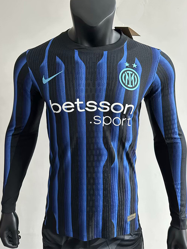25-26 INT Home Long Sleeve Player Version Soccer Jersey (长袖球员)(前带广告)