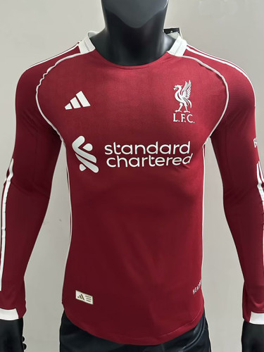 25-26 LIV Home Long Sleeve Player Version Soccer Jersey (长袖球员)