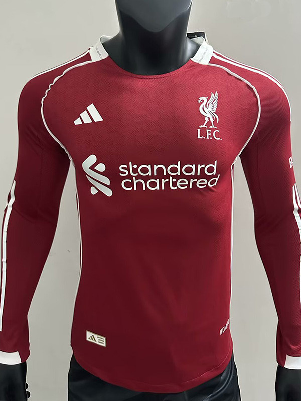25-26 LIV Home Long Sleeve Player Version Soccer Jersey (长袖球员)
