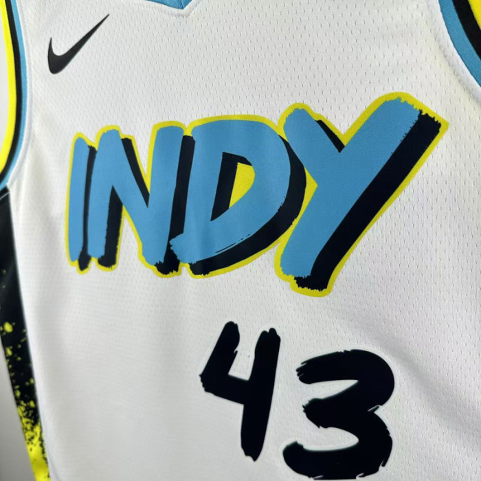 24-25 Indiana Pacers SIAKAM #43 White City Edition Top Quality Hot Pressing NBA Jersey