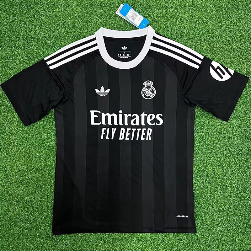 25-26 RMA Black GoalKeeper Fans Soccer Jersey