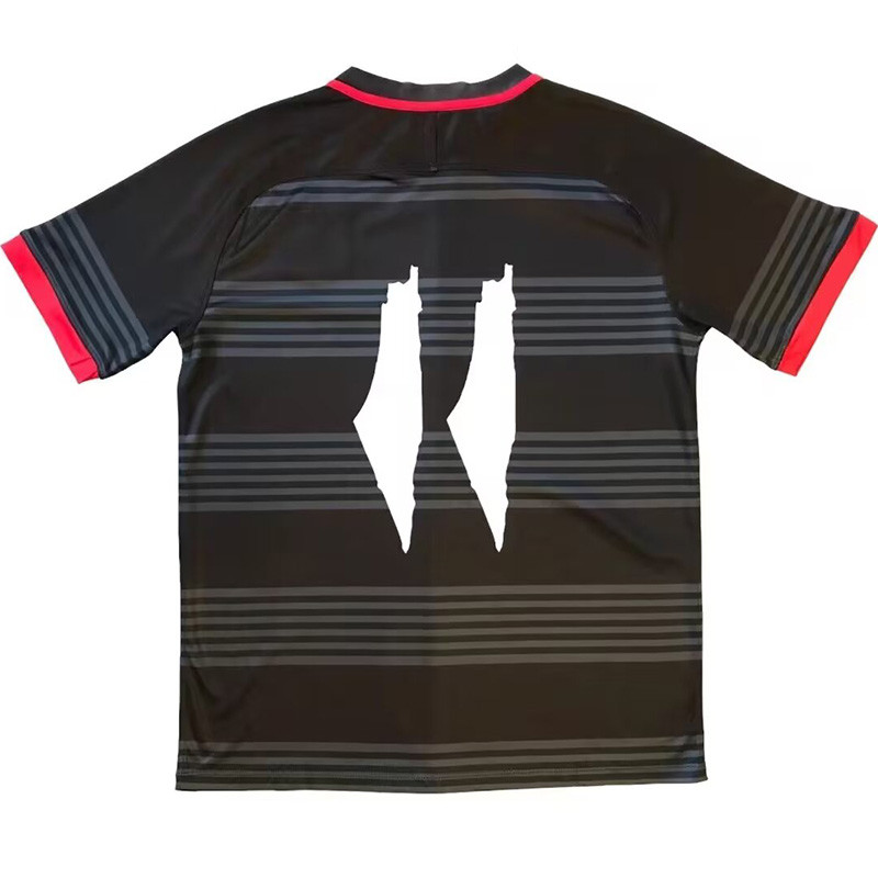 24-25 Palestina FC Black Fans Soccer Jersey 红袖边