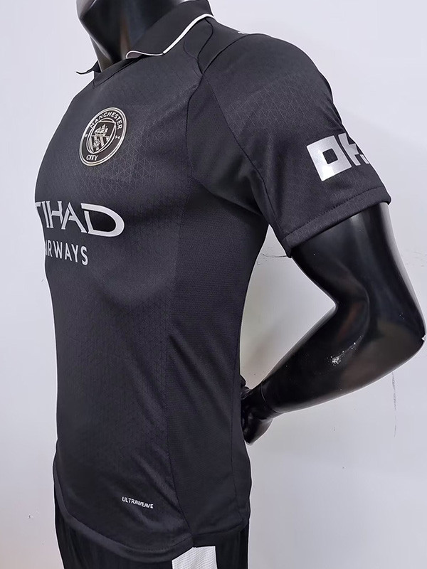 25-26 Man City Black Player Version Soccer Jersey