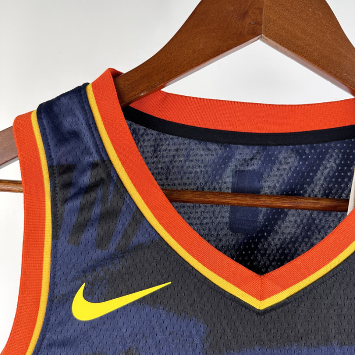 23-24 OKC Thunder GEORGE #13 Dark Blue City Edition Top Quality Hot Pressing NBA Jersey