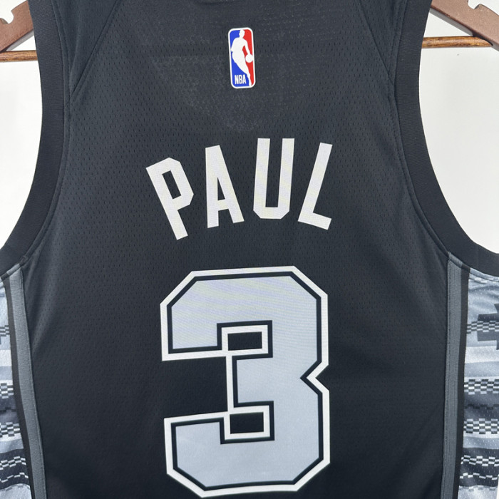 22-23 SA Spurs PAUL #3 Black Top Quality Hot Pressing NBA Jersey (Trapeze Edition) 飞人版
