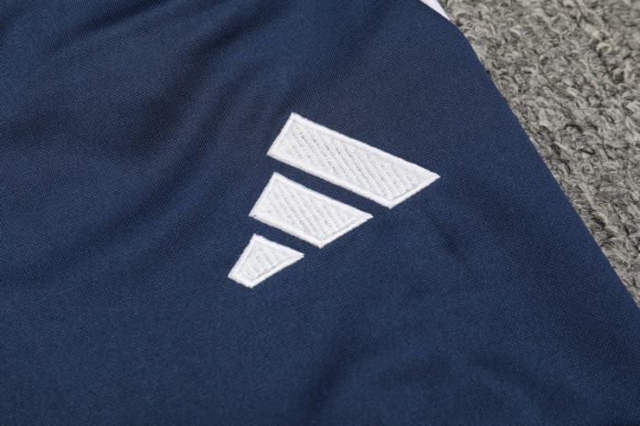 2024 AD Navy blue Kids Half Pull Tracksuit (童装)(半拉链)