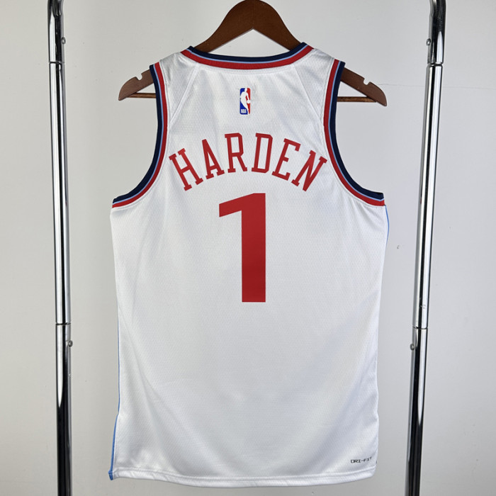 24-25 Clippers HARDEN #1 White City Edition Home Top Quality Hot Pressing NBA Jersey