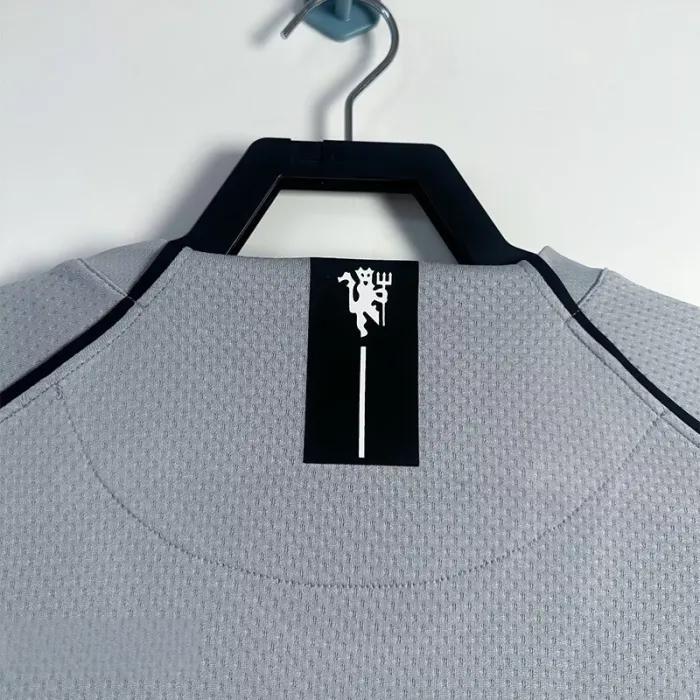2007-2008 Man Utd Grey Goalkeeper Long Sleeve Retro Soccer Jersey (长袖)