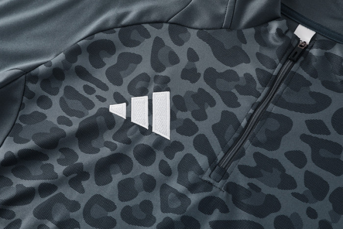 2025 AD Dark gray Half Pull Tracksuit #AB08 (半拉链)