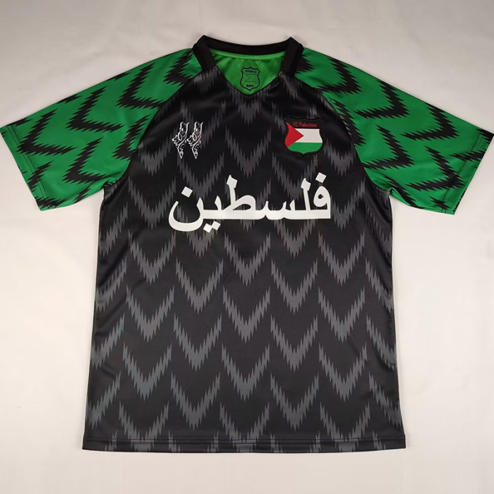 24-25 Palestina FC Black Green Fans Soccer Jersey