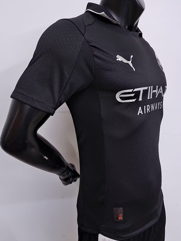 25-26 Man City Black Player Version Soccer Jersey
