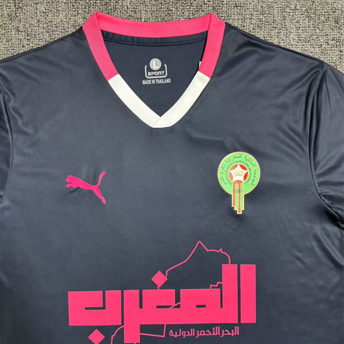25-26 Morocco Black Blue Special Edition Fans Training shirts