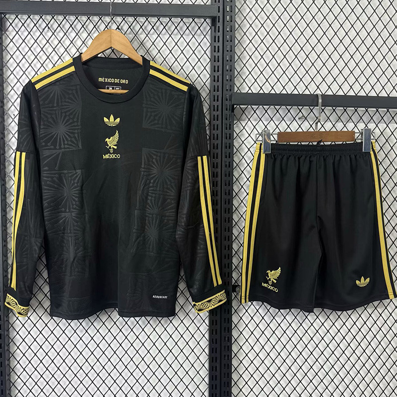 25-26 Mexico Gold Cup Black Long Sleeve Kids Soccer Jersey (长袖)