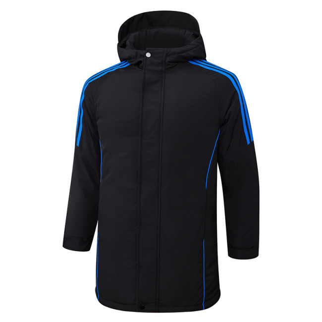 24-25 Black Hooded Windbreaker Fabric Cotton Coat #G229光板