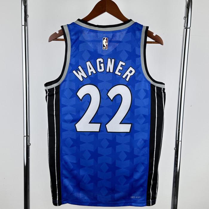 23-24 Magic WAGNER #22 Dark Blue Top Quality Hot Pressing NBA Jersey (Retro Logo)(V领)