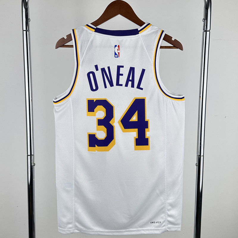 22-23 LAKERS O'NEAL #34 White Top Quality Hot Pressing NBA Jersey(圆领)