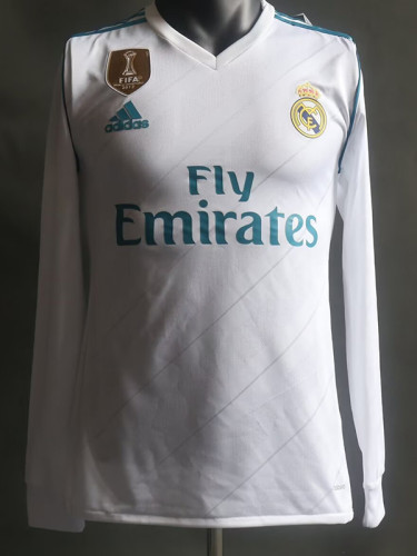 2017-2018 RMA Home Player Version Long Sleeve Retro Soccer Jersey（长袖球员）