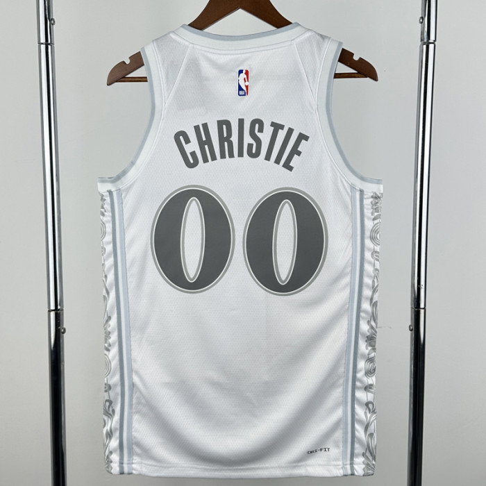 24-25 Dallas Mavericks CHRISTIE #00 White City Edition Top Quality Hot Pressing NBA Jersey