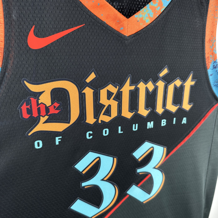 23-24 Wizards KUZMA #33 Black City Edition Top Quality Hot Pressing NBA Jersey