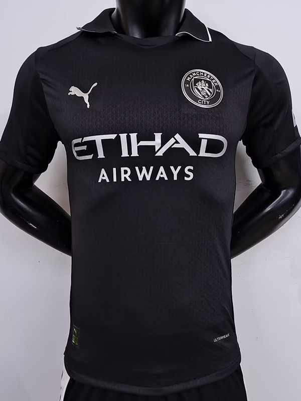 25-26 Man City Black Player Version Soccer Jersey