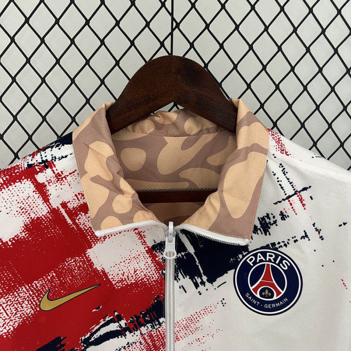 2024 PSG White & Beige Double Sided Windbreaker (双面风衣)