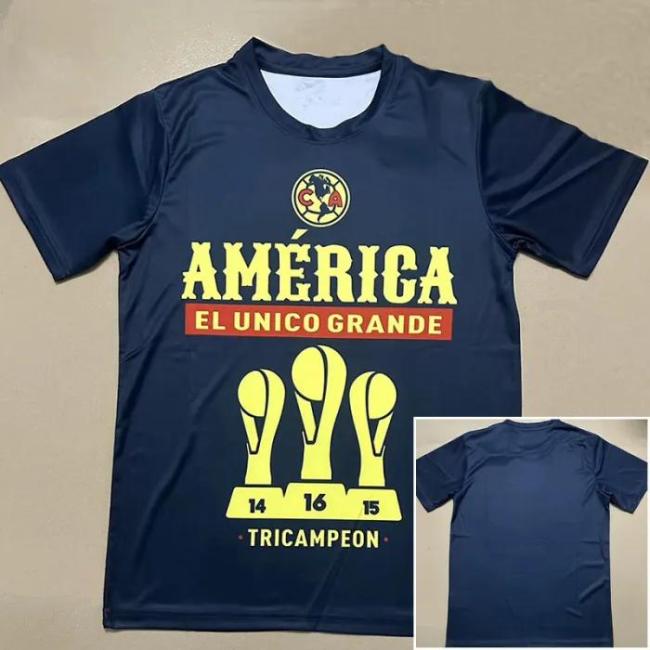 24-25 Club America Royal Blue Champion Training shirts *背后没图案