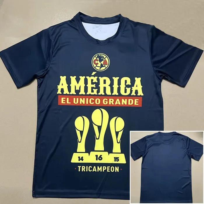 24-25 Club America Royal Blue Champion Training shirts *背后没图案