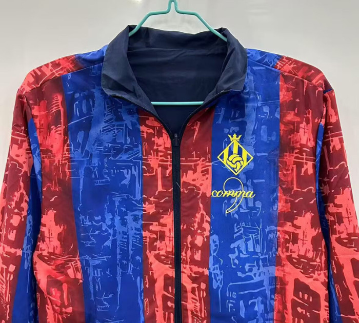 25-26 BAR Red Blue & Blue Double Sided Windbreaker (双面风衣)