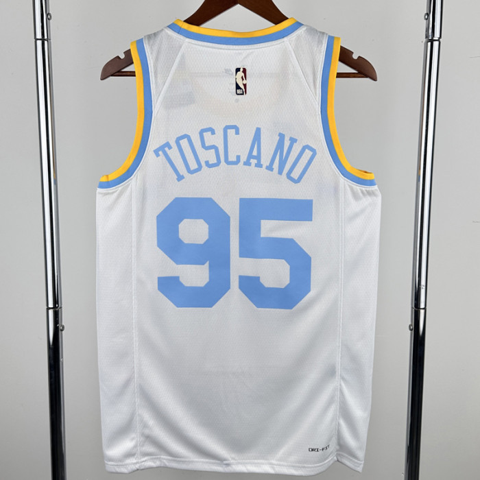 22-23 Lakers TOSCANO #95 White Retro Top Quality Hot Pressing NBA Jersey