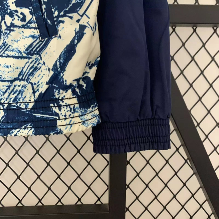 2024 Bayern Royal blue Double Sided Windbreaker (双面风衣)(刺绣)