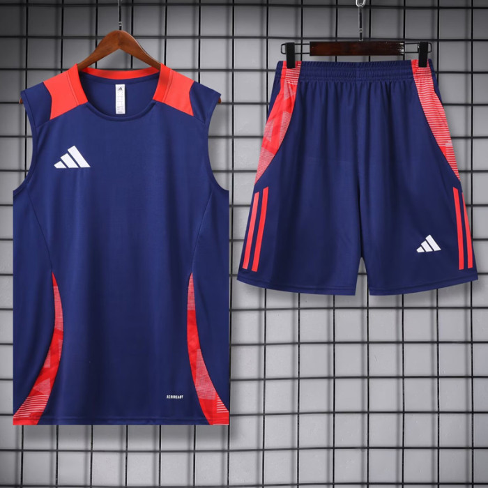 2024 AD Royal blue Tank top and shorts suit