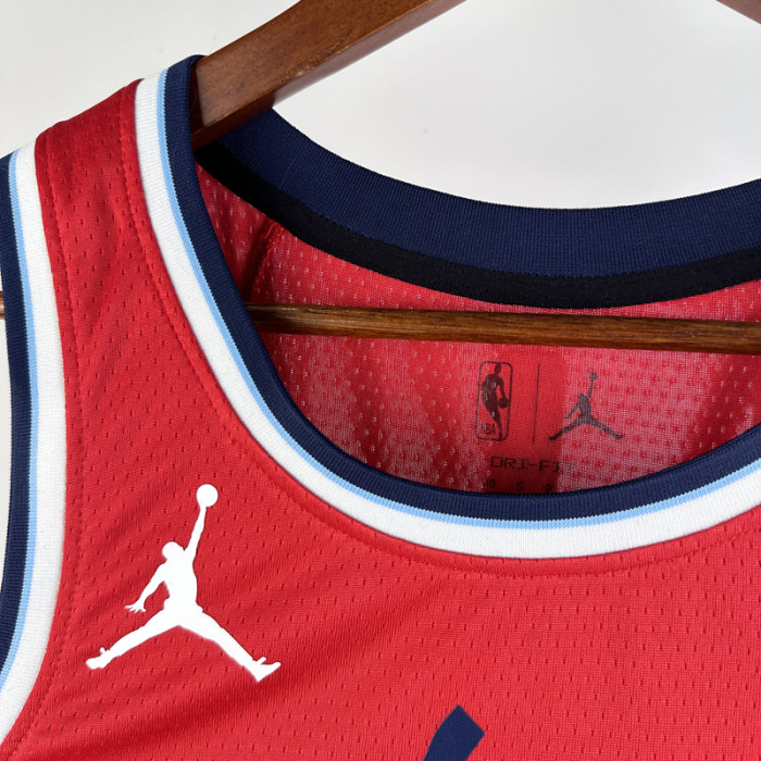 24-25 Clippers HARDEN #1 Red Top Quality Hot Pressing NBA Jersey (Trapeze Edition) 飞人版