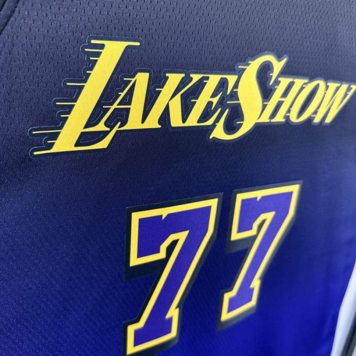 24-25 Lakers DONCIC #77 Royal blue City Edition Top Quality Hot Pressing NBA Jersey