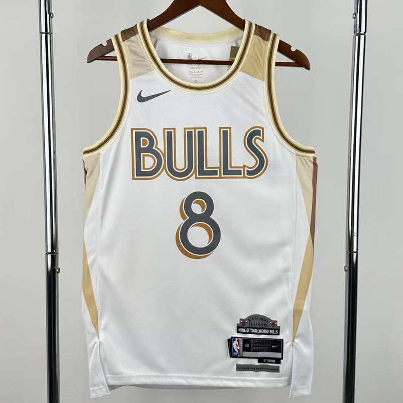 24-25 BULLS LAVINE #8 White City Edition Top Quality Hot Pressing NBA Jersey