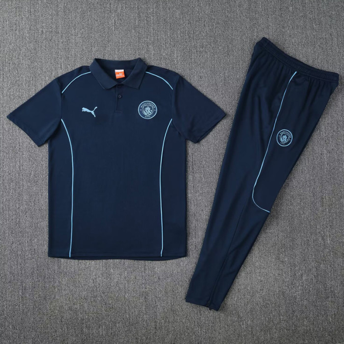 25-26 Man City Royal blue Polo Tracksuit