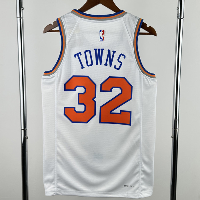 KNICKS TOWNS #32 White Top Quality Hot Pressing NBA Jersey