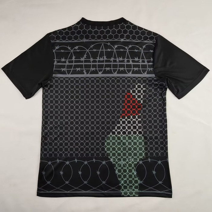 Palestina FC Red Black Retro Soccer Jersey *铁丝网